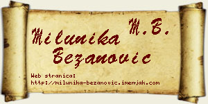 Milunika Bežanović vizit kartica